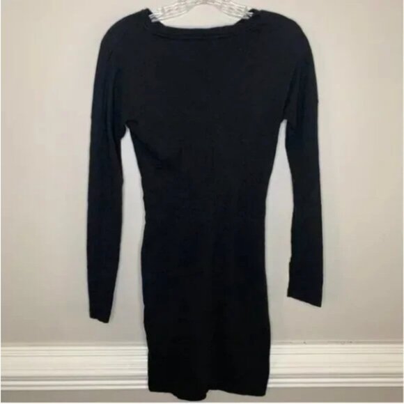 AllSaints Paloma LS Black Twist Dress Size XS - Picture 6 of 9